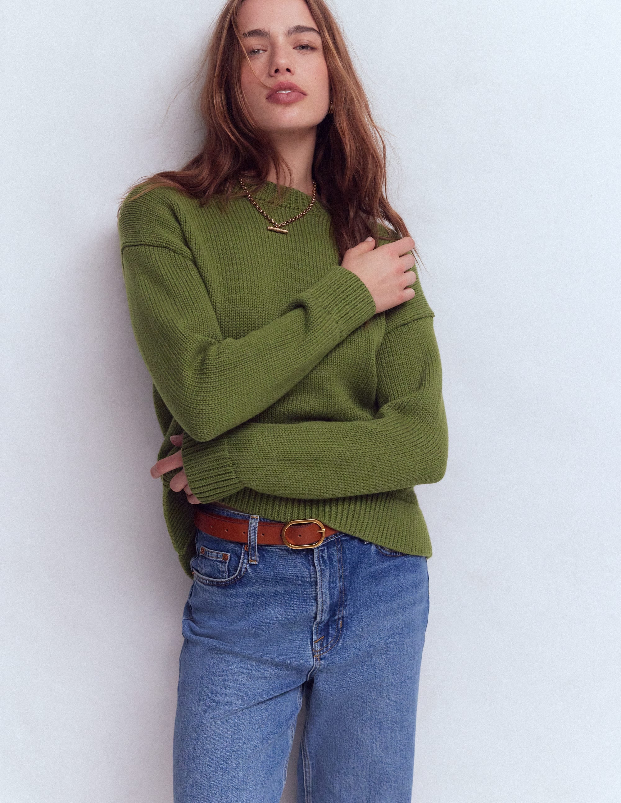 Lucy Oversize-Baumwollpullover-Promenadengrün - Image 1