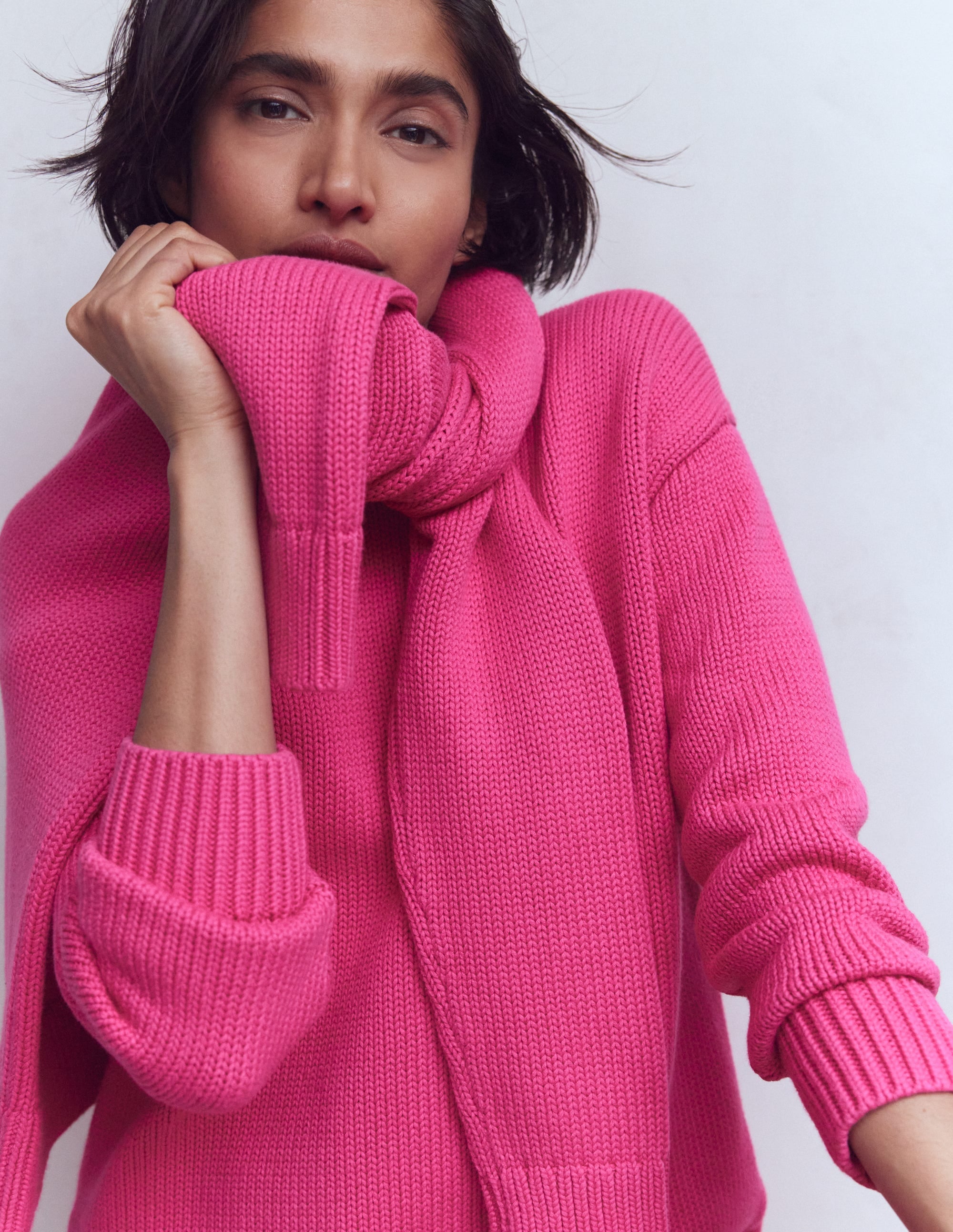 Lucy Oversize-Baumwollpullover-Rosarot - Image 1