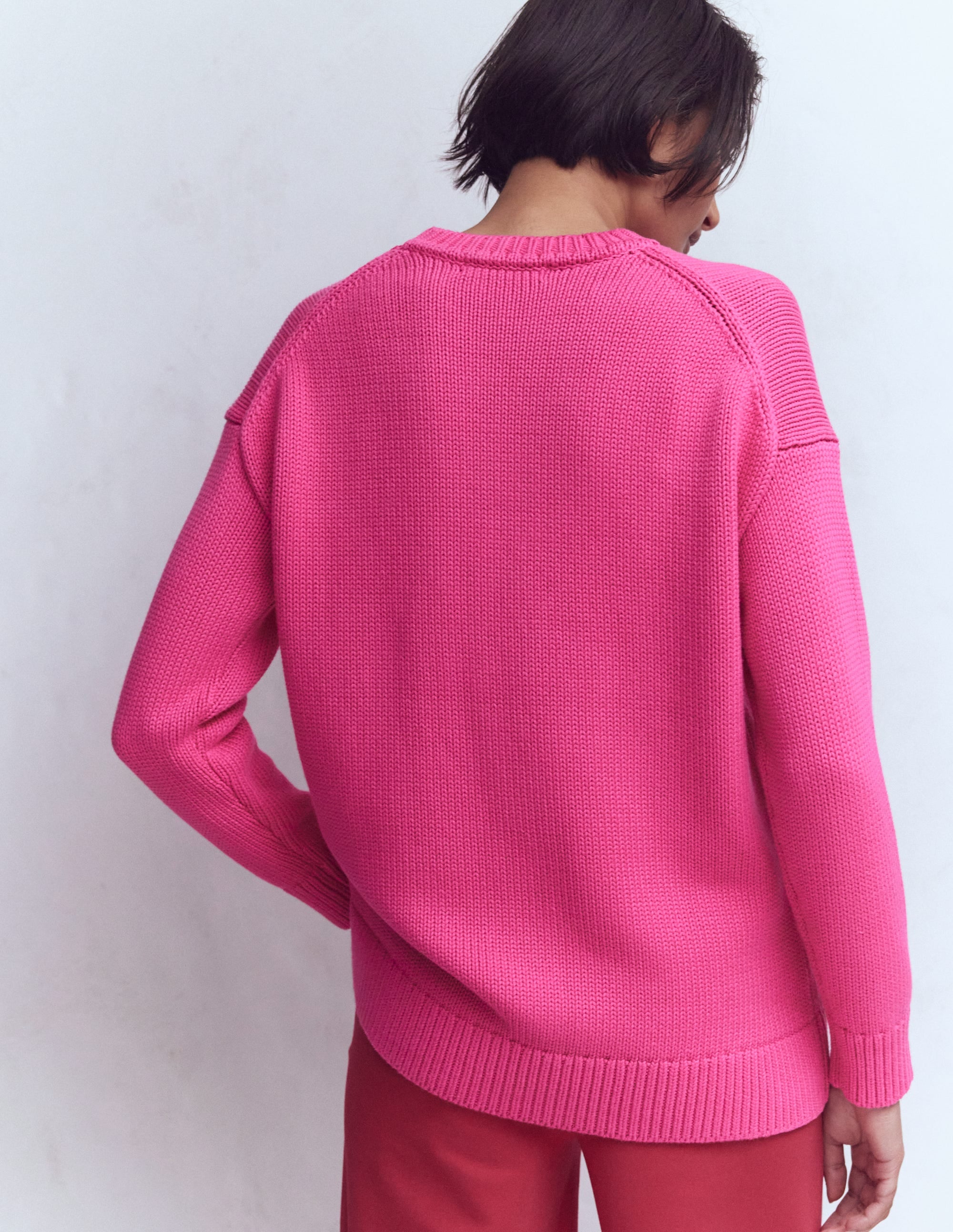 Lucy Oversize-Baumwollpullover-Rosarot - Image 3