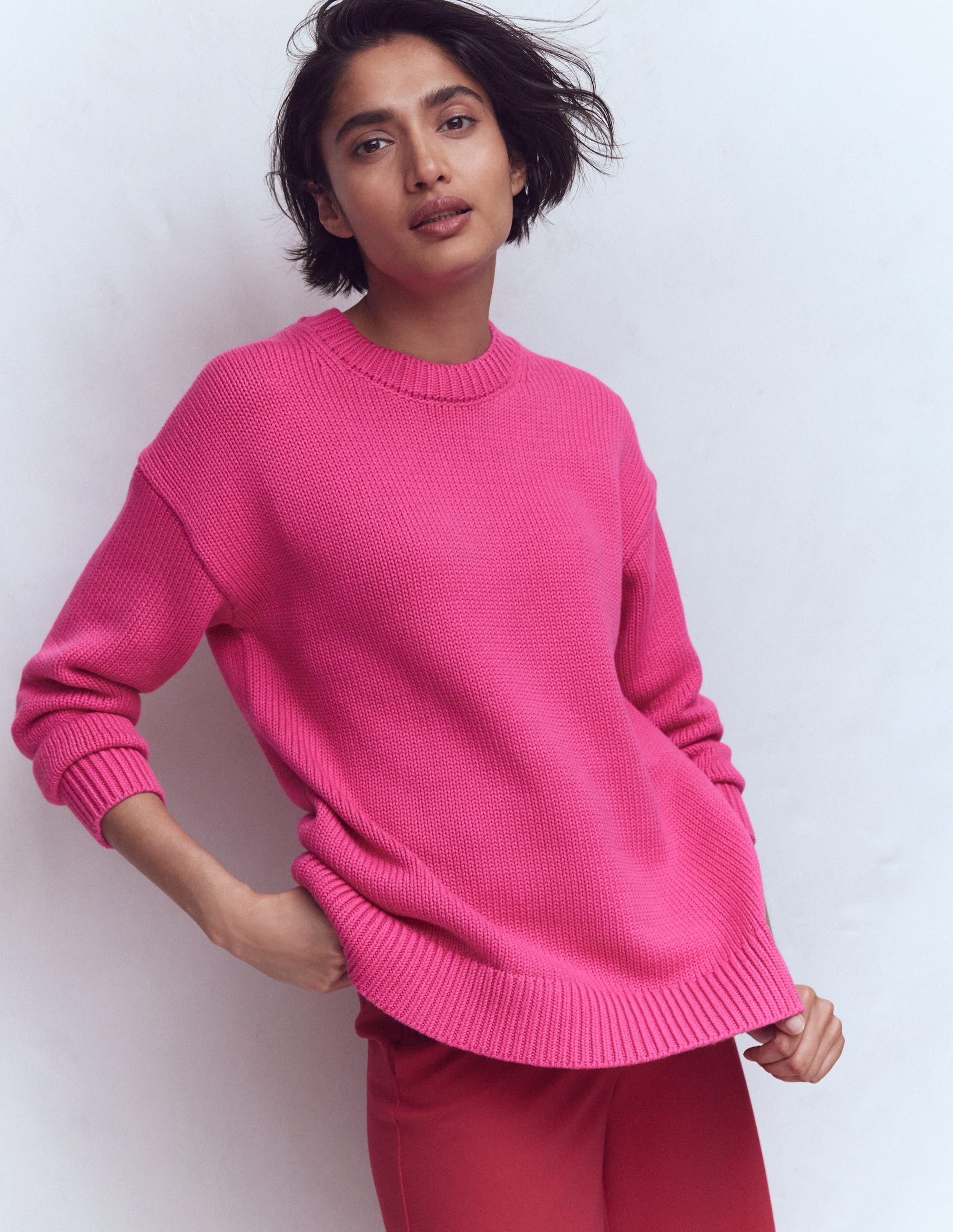 Lucy Oversize-Baumwollpullover-Rosarot - Image 4