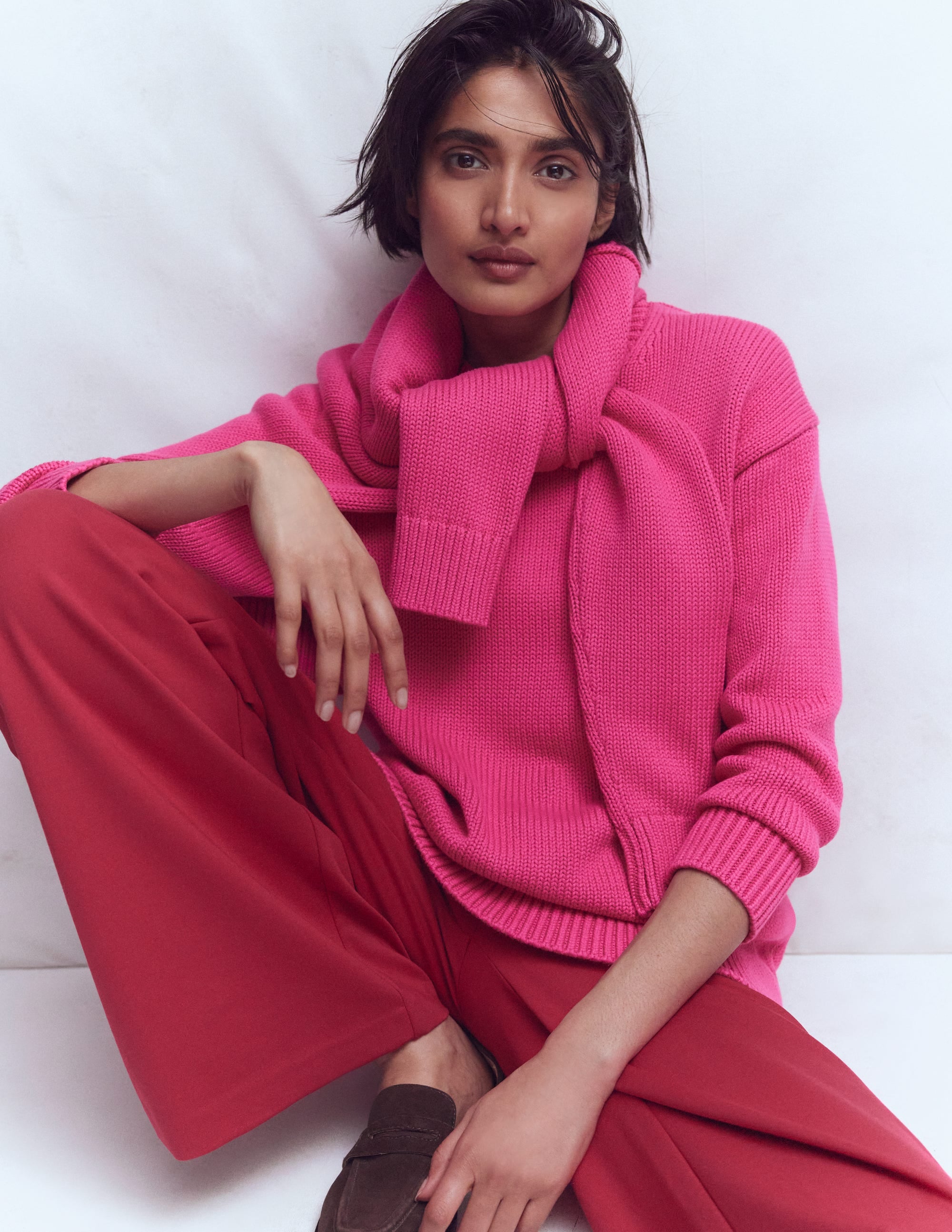 Lucy Oversize-Baumwollpullover-Rosarot - Image 5