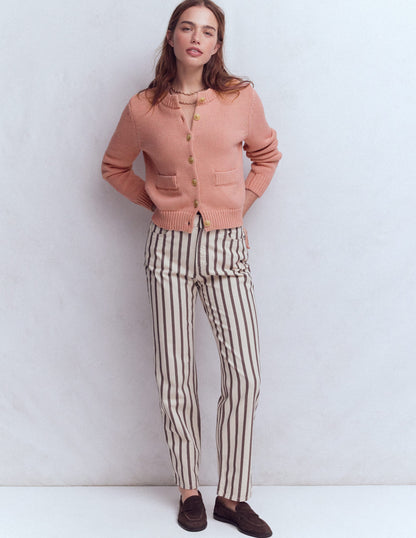 Lucy Grob gestrickte Baumwollstrickjacke-ROSA-4