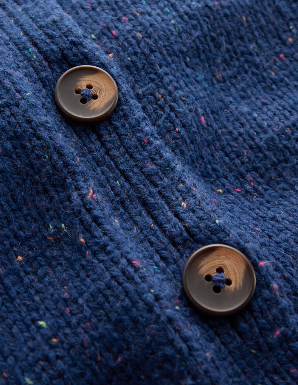 Davina Strickjacke mit Puffärmeln-Blau, Gesprenkelt-7