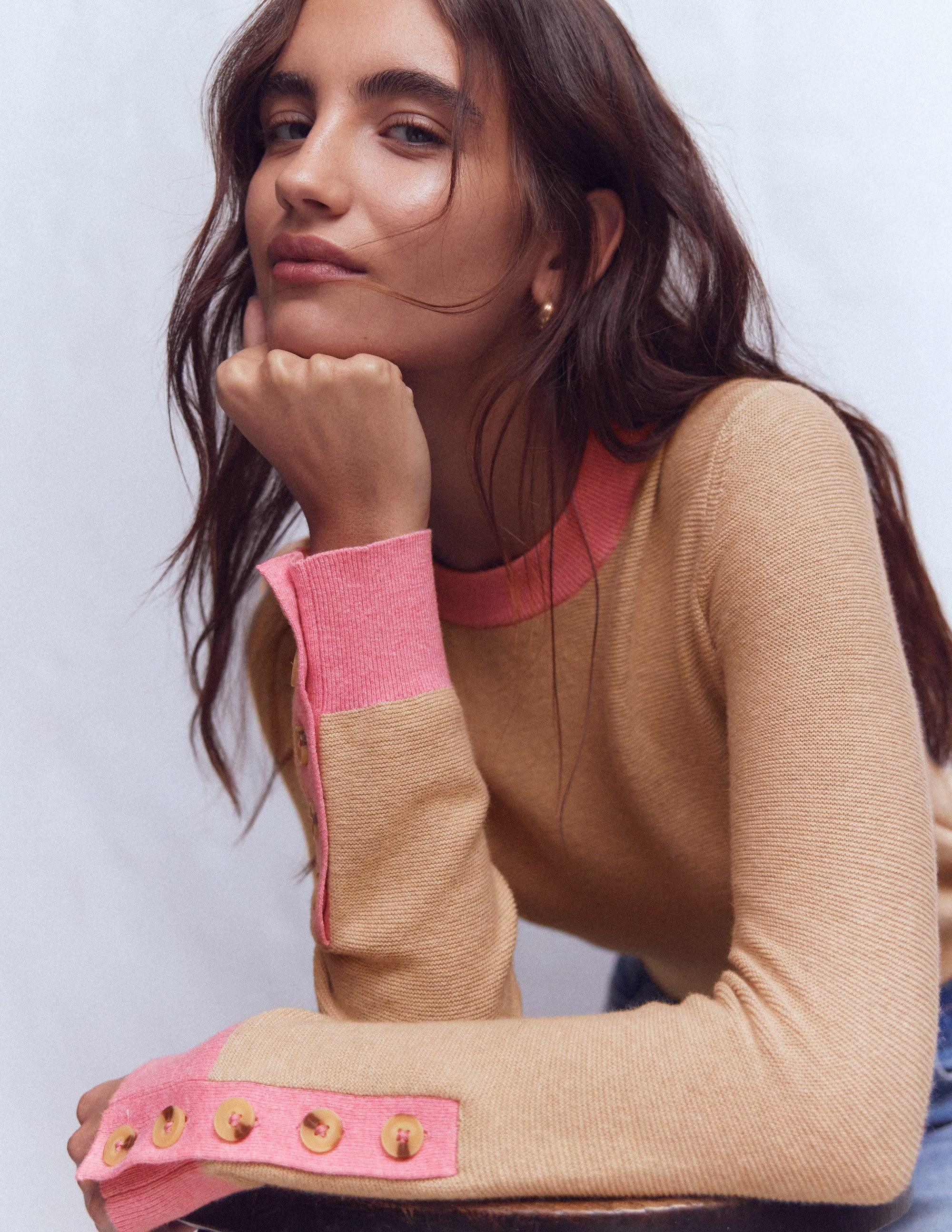 Grace Pullover in Blockfarben-Pergament - Image 1