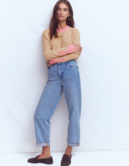 Grace Pullover in Blockfarben-Pergament-4