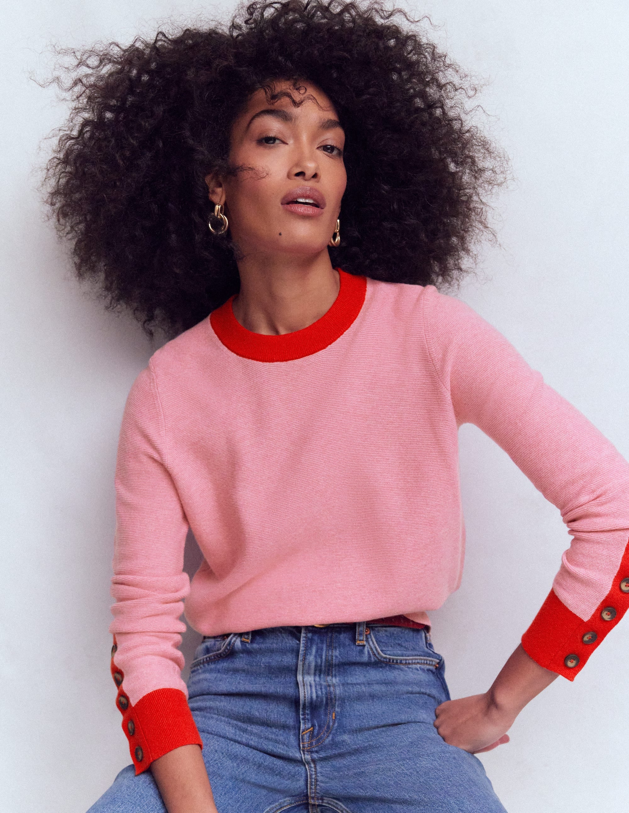 Pull Grace colourblock-Rose Pink Lady - Image 1