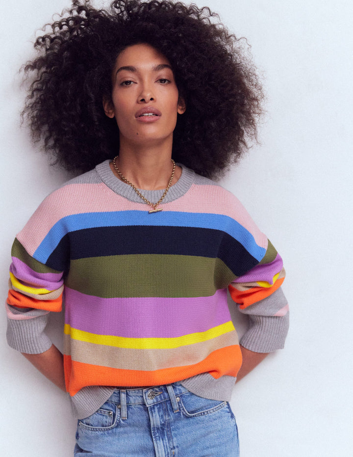 Lucy Lockerer Baumwollpullover-Bunt, Regenbogen