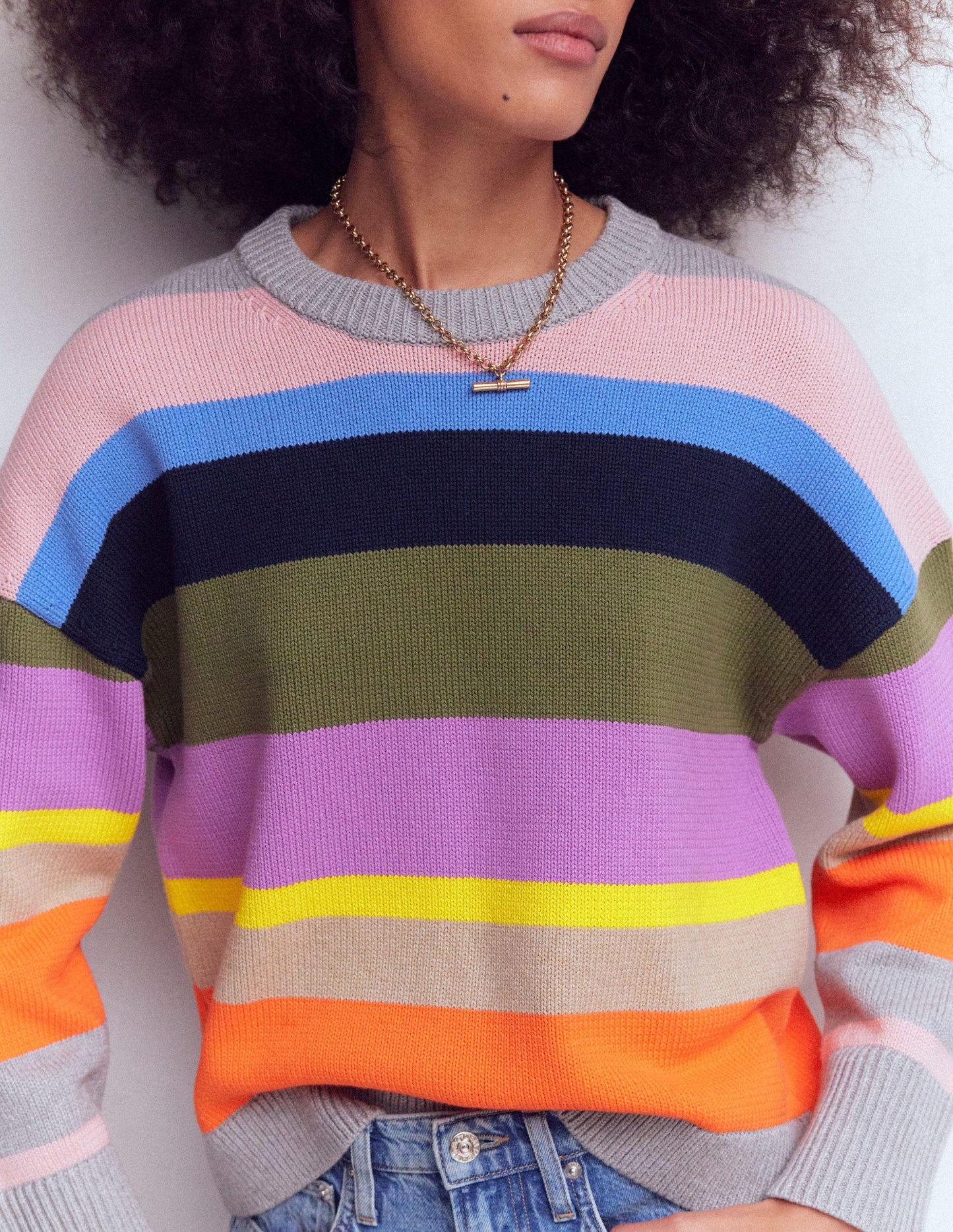 Lucy Lockerer Baumwollpullover-Bunt, Regenbogen