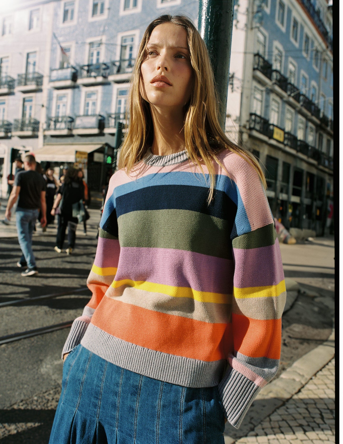 Lucy Lockerer Baumwollpullover-Bunt, Regenbogen
