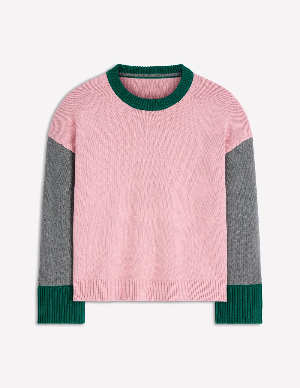 Lucy Lockerer Baumwollpullover-Rosa, Grau, Grün