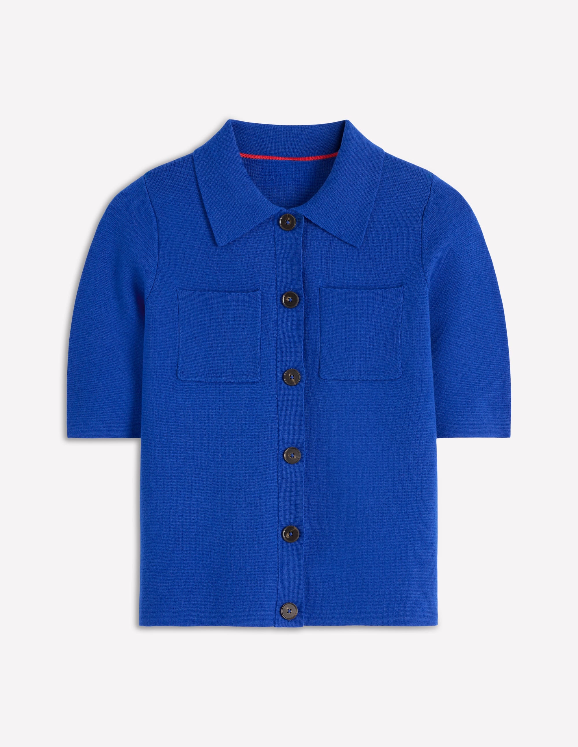 Kurzärmliges Strickhemd-Leuchtendes Blau - Image 5