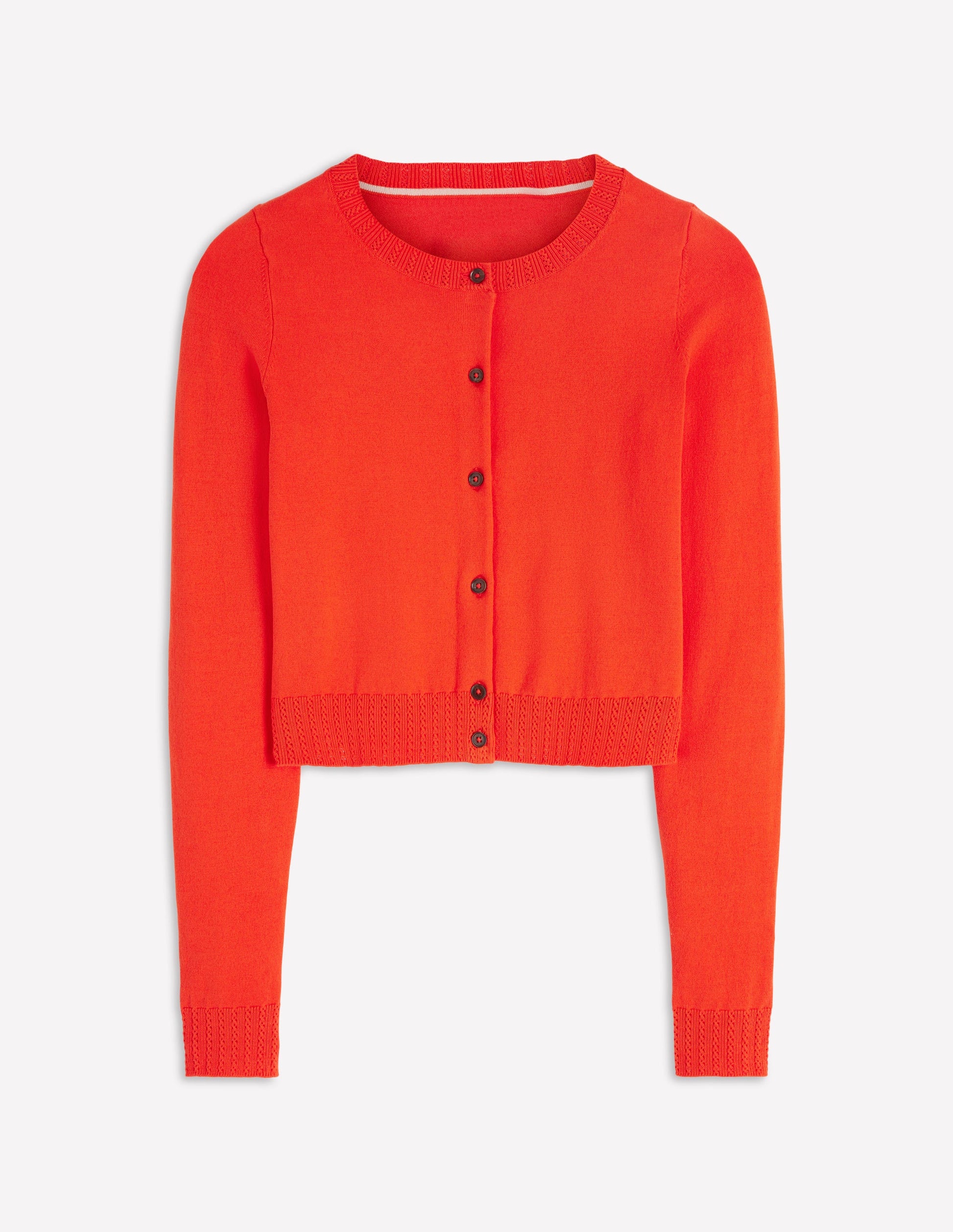 Emilia Verkürzte Baumwollstrickjacke-Abendrot-Orange-5