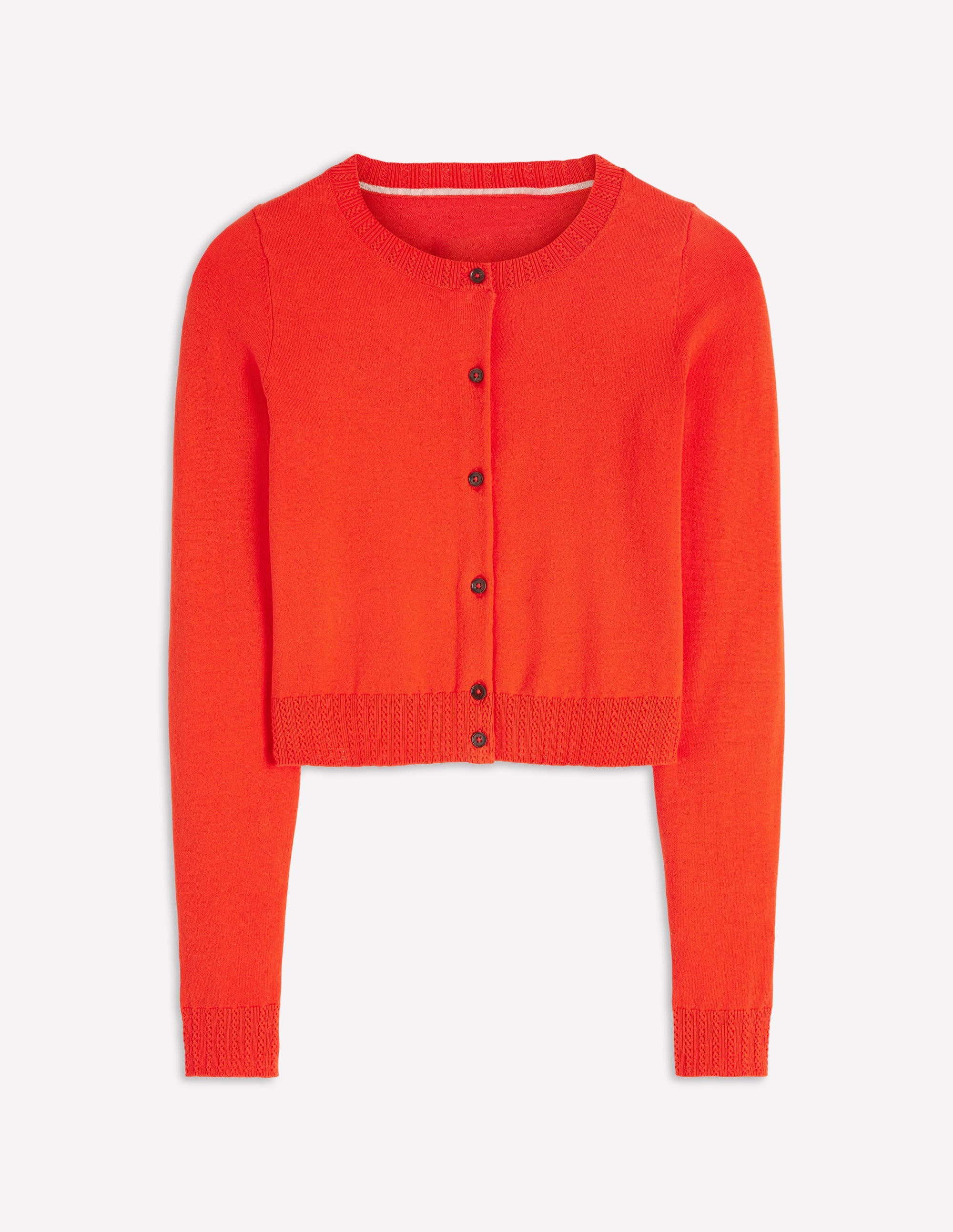 Emilia Verkürzte Baumwollstrickjacke-Abendrot-Orange - Image 5