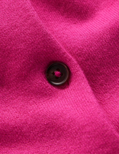 Cardigan court Emilia en coton-Rose pivoine-6