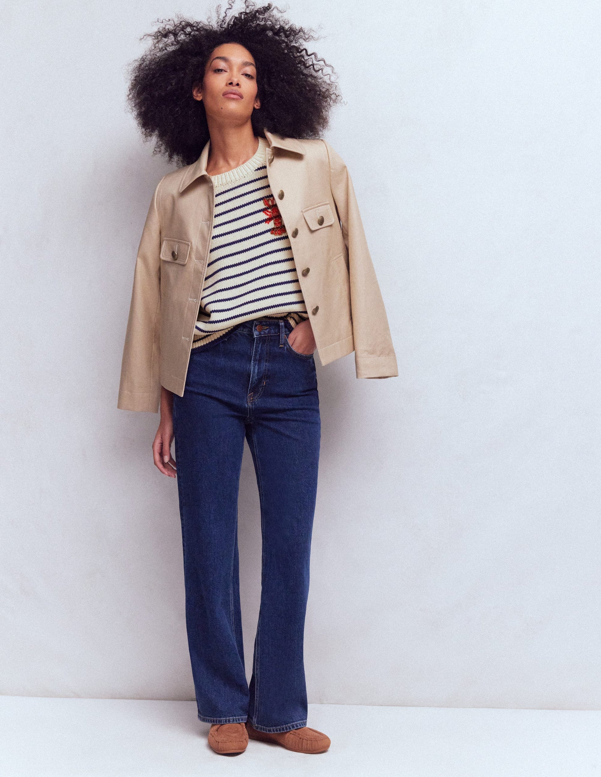 Margot T-Shirt mit Puffärmeln-Naturweiß/Marineblau Hummer-6