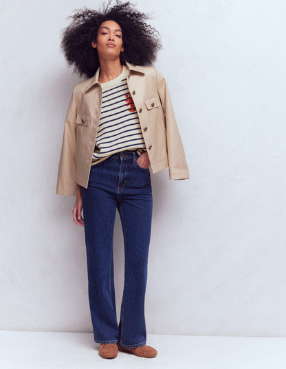 Margot T-Shirt mit Puffärmeln-Naturweiß/Marineblau Hummer-6