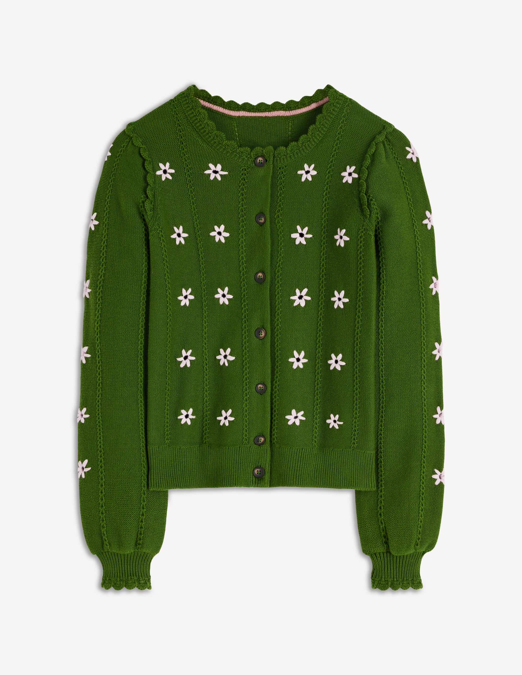 Cardigan Valeria à détails crochet-Vert promenade, broderie - Image 5