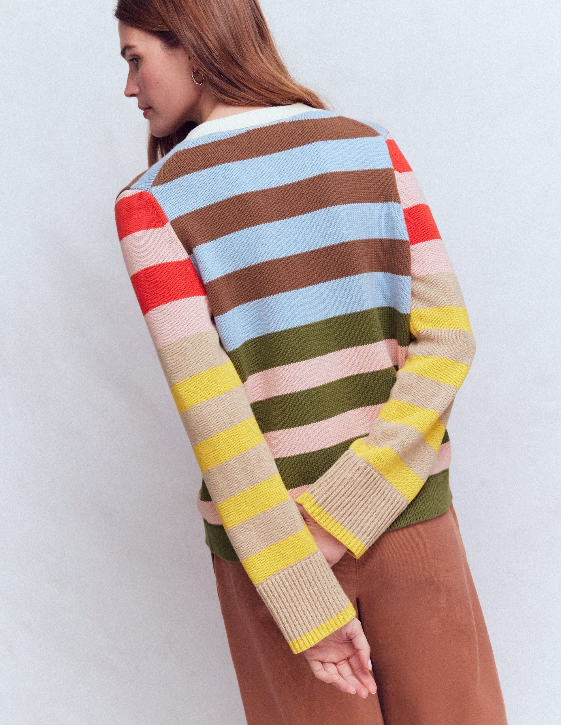 Lucy Lockere Strickjacke aus Baumwolle-Bunt Kuddelmuddel-4