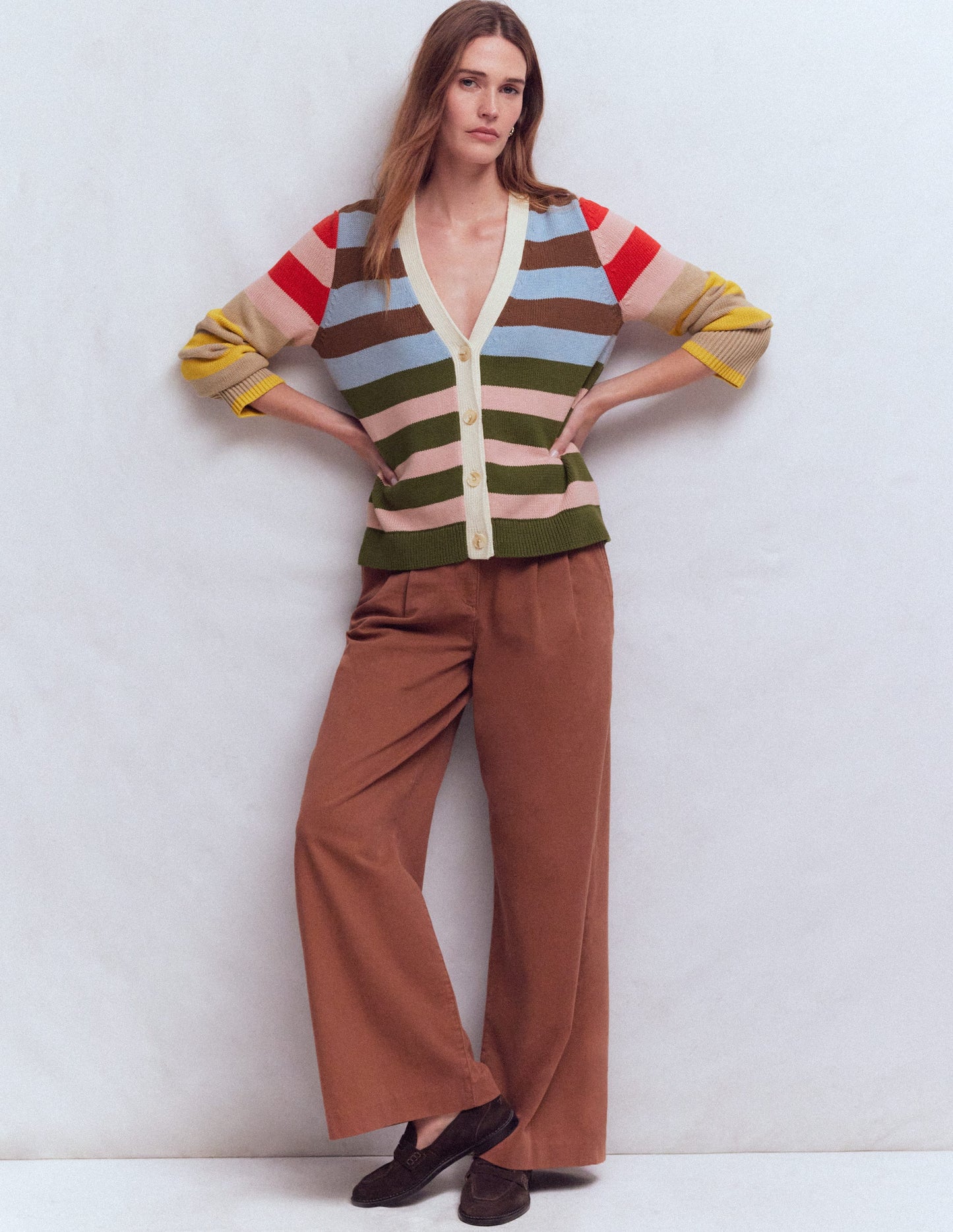 Lucy Lockere Strickjacke aus Baumwolle-Bunt Kuddelmuddel