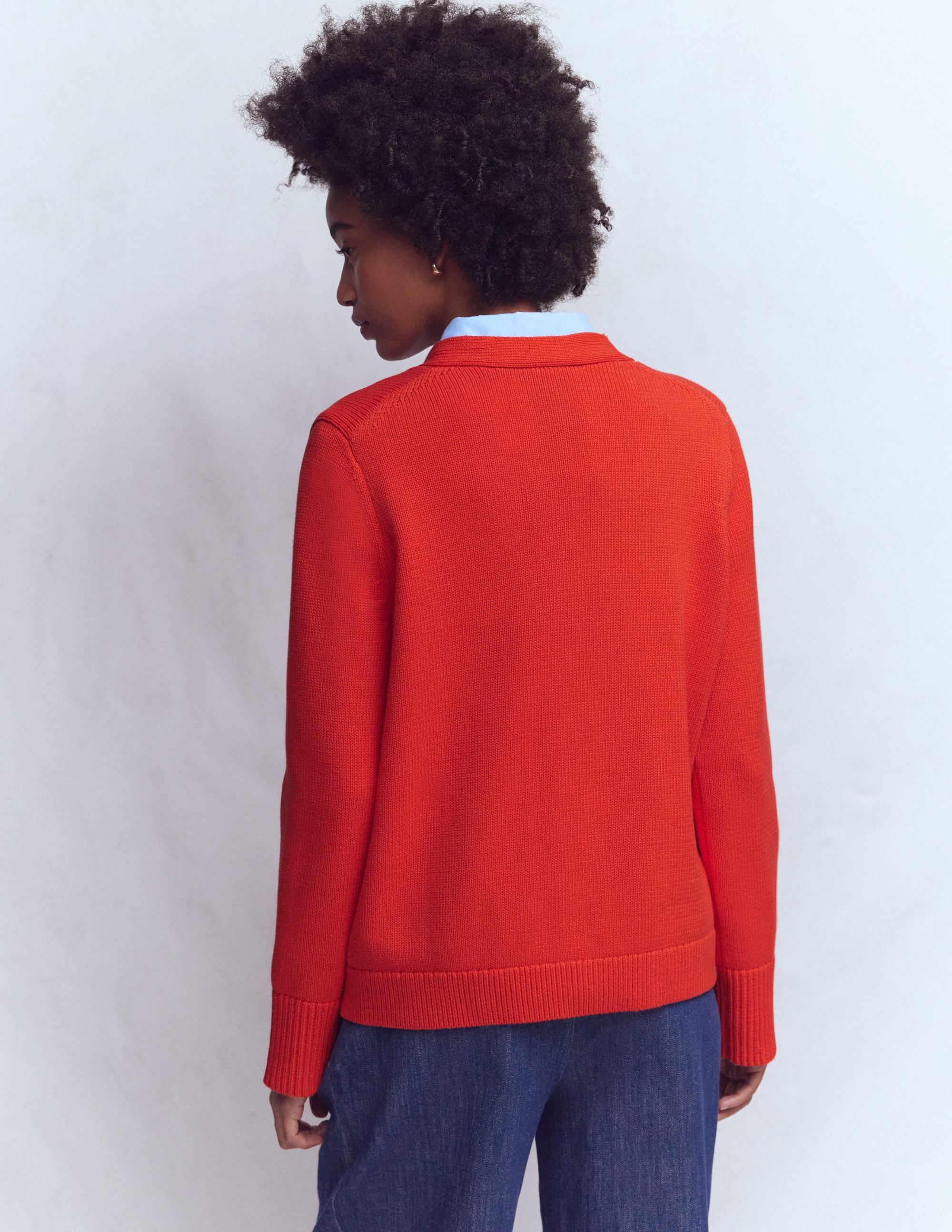 Cardigan décontracté Lucy en coton-Orange Vif - Image 3