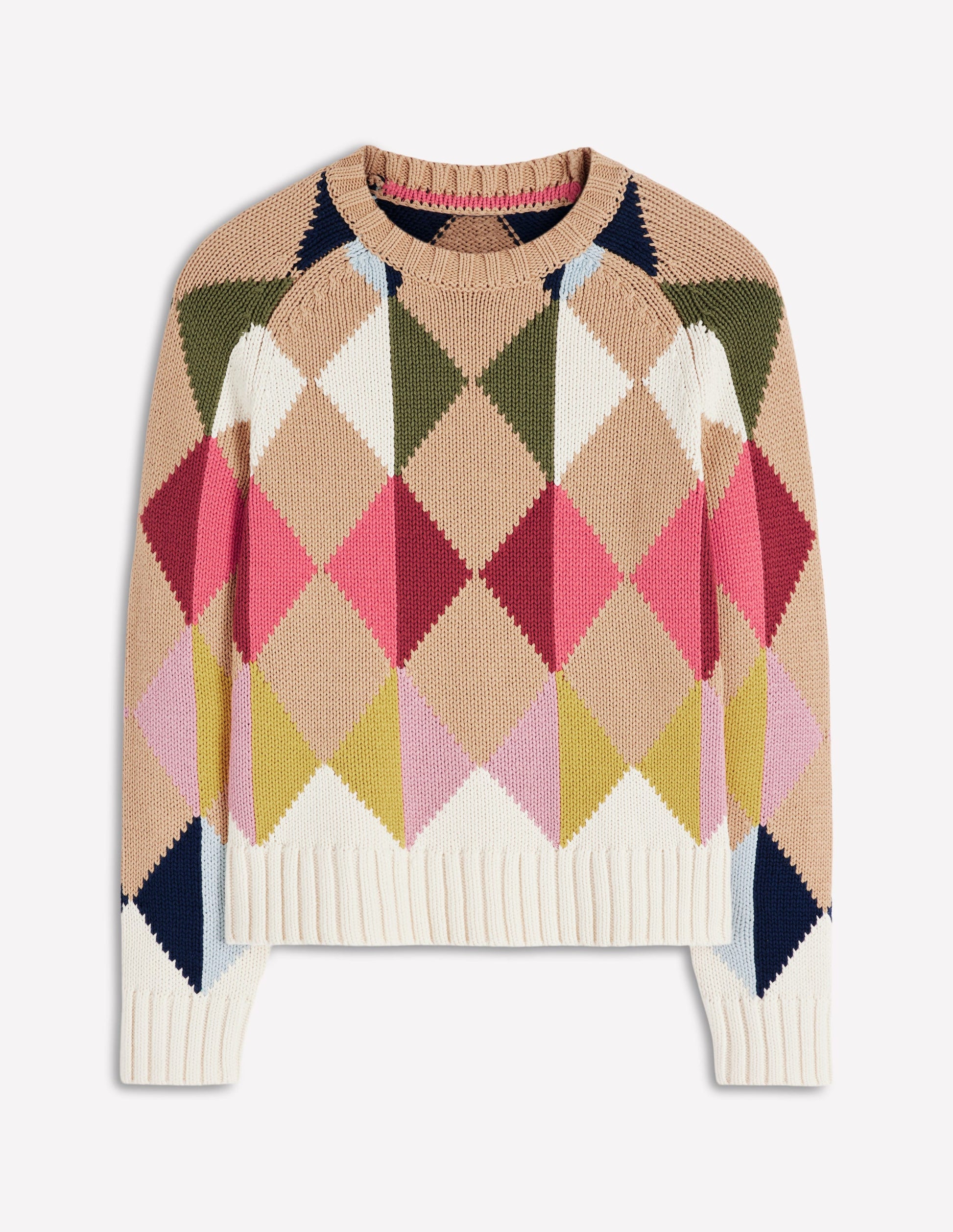 Camilla Argyle-Pullover aus Baumwolle-Bunt, Argyle-Muster-6