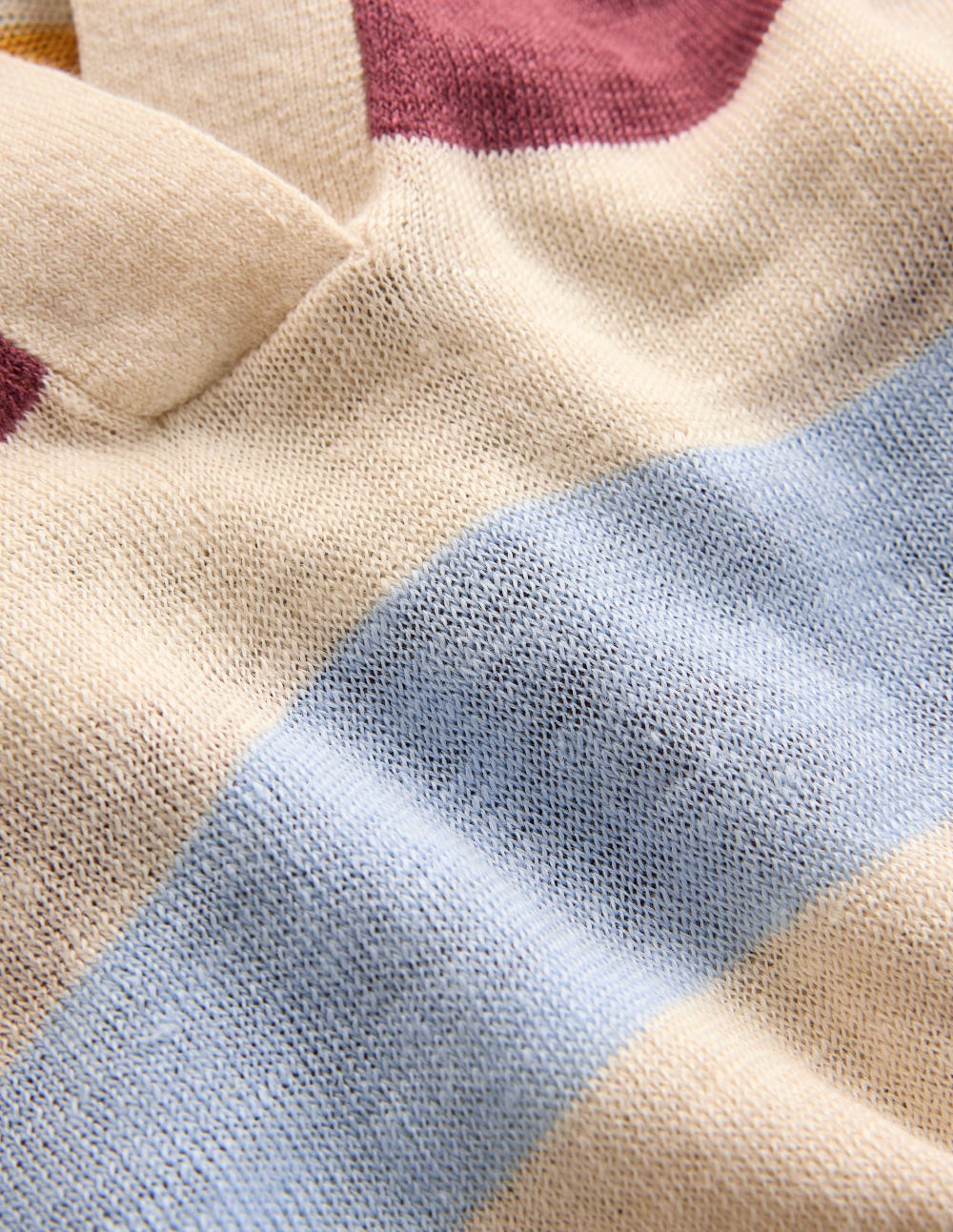 Pull à col Agnes en lin-Rayé multi ivoire, rose et vert - Image 7