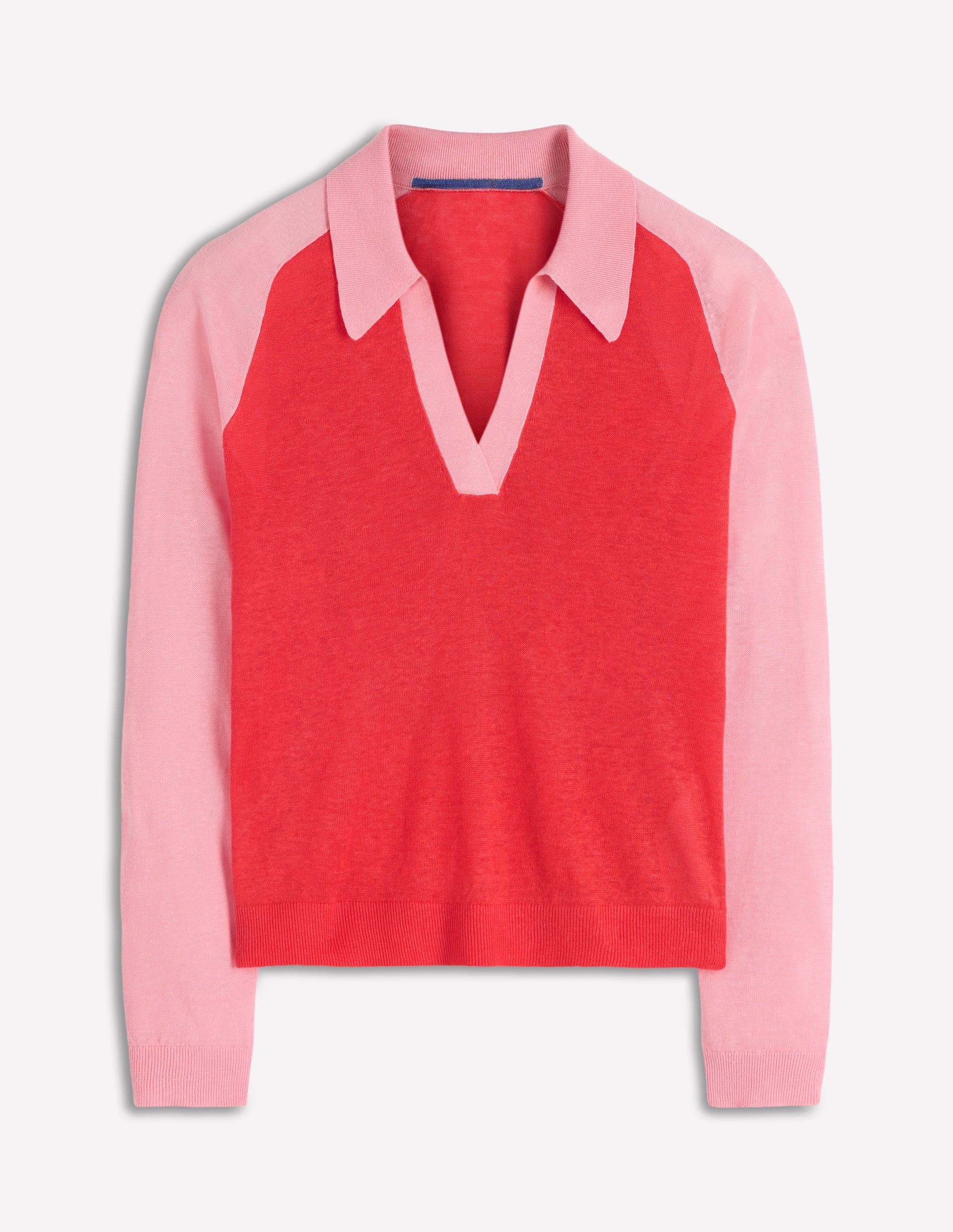 Agnes Collared Linen Jumper-Sunkissed Coral / Formica Pink - Image 10