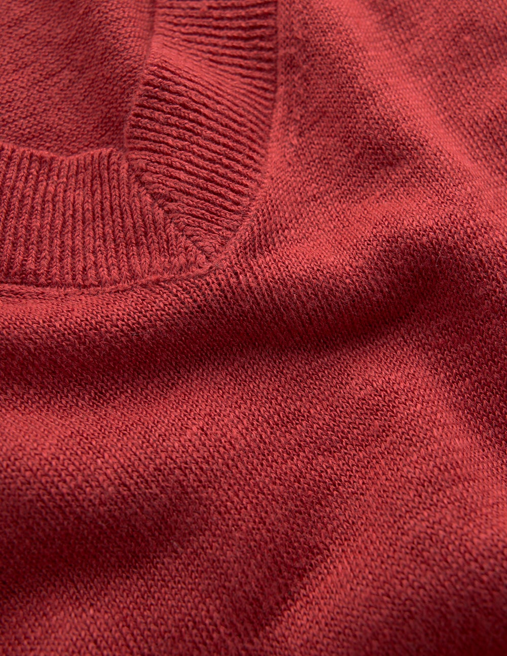 T-shirt col en V Agnes en lin-Orange brûlé-6