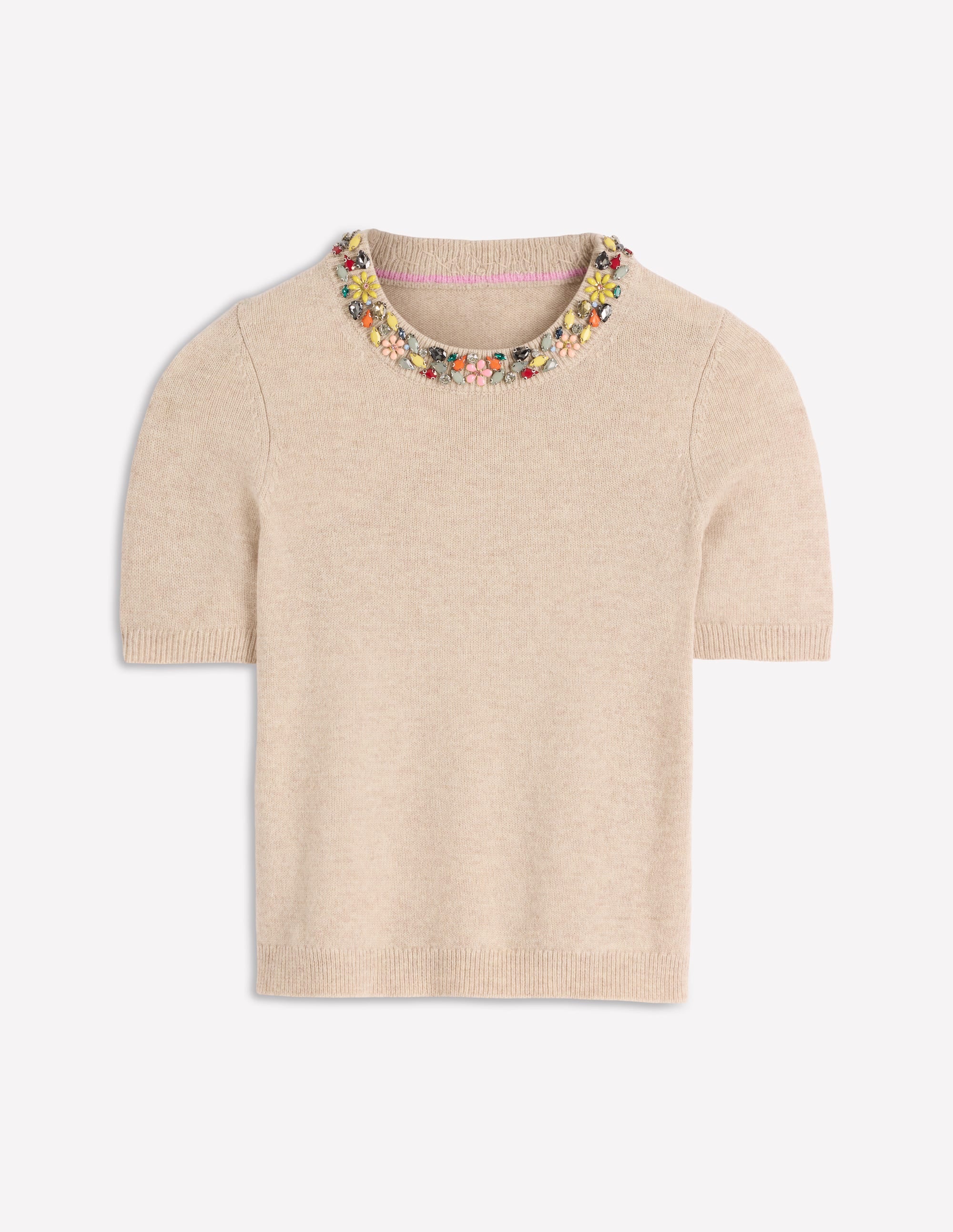 Verziertes T-Shirt-Graubraun Meliert - Image 5