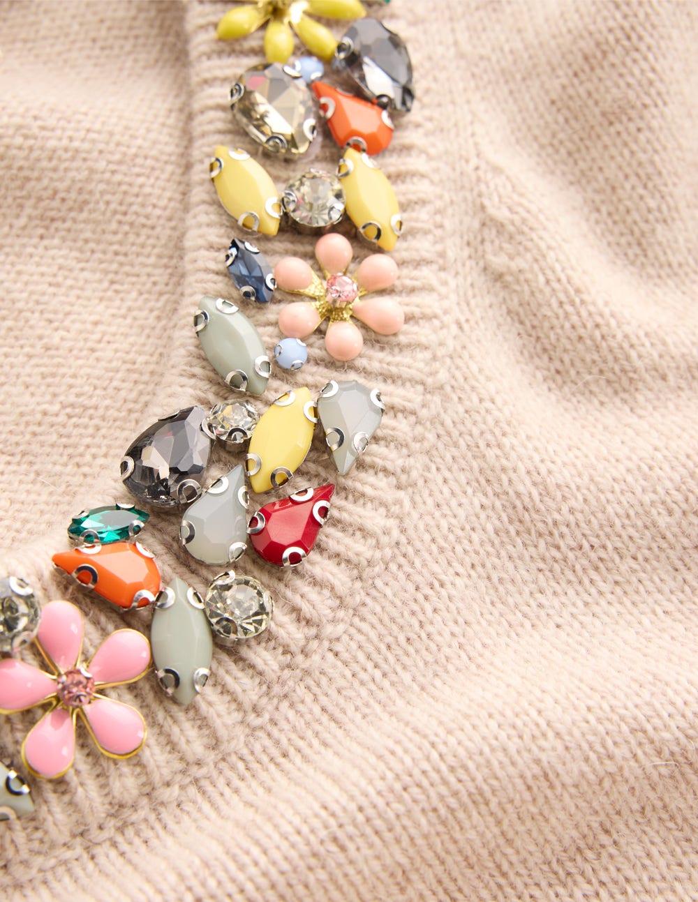 Verziertes T-Shirt-Graubraun Meliert-6