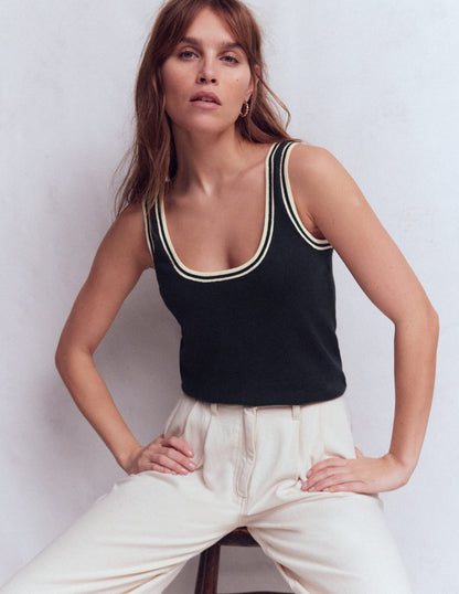 Liz Gestreiftes Top-Marineblau-1