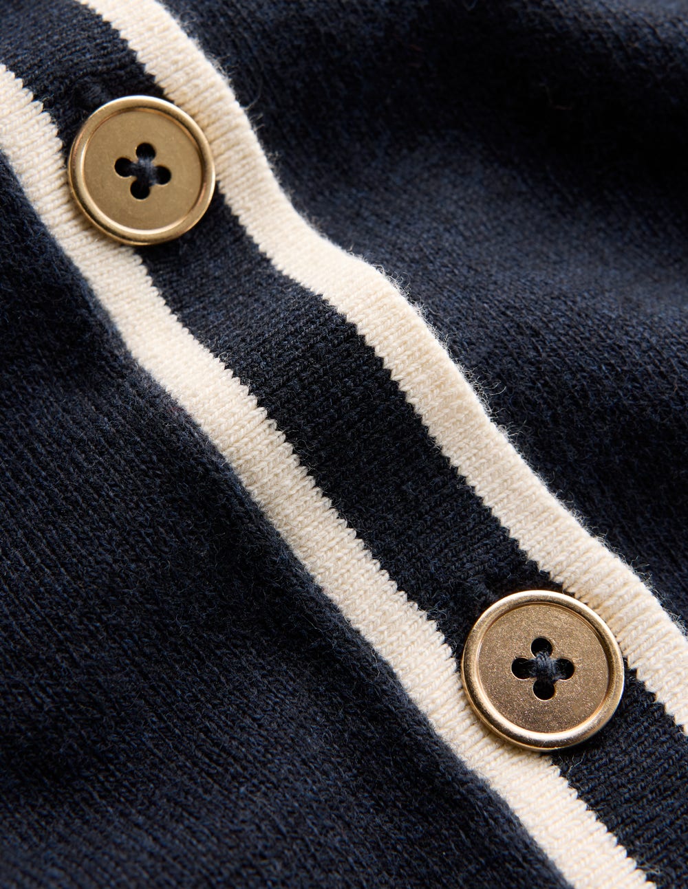 Liz Gestreifte Strickjacke mit Kragen-Marineblau-6