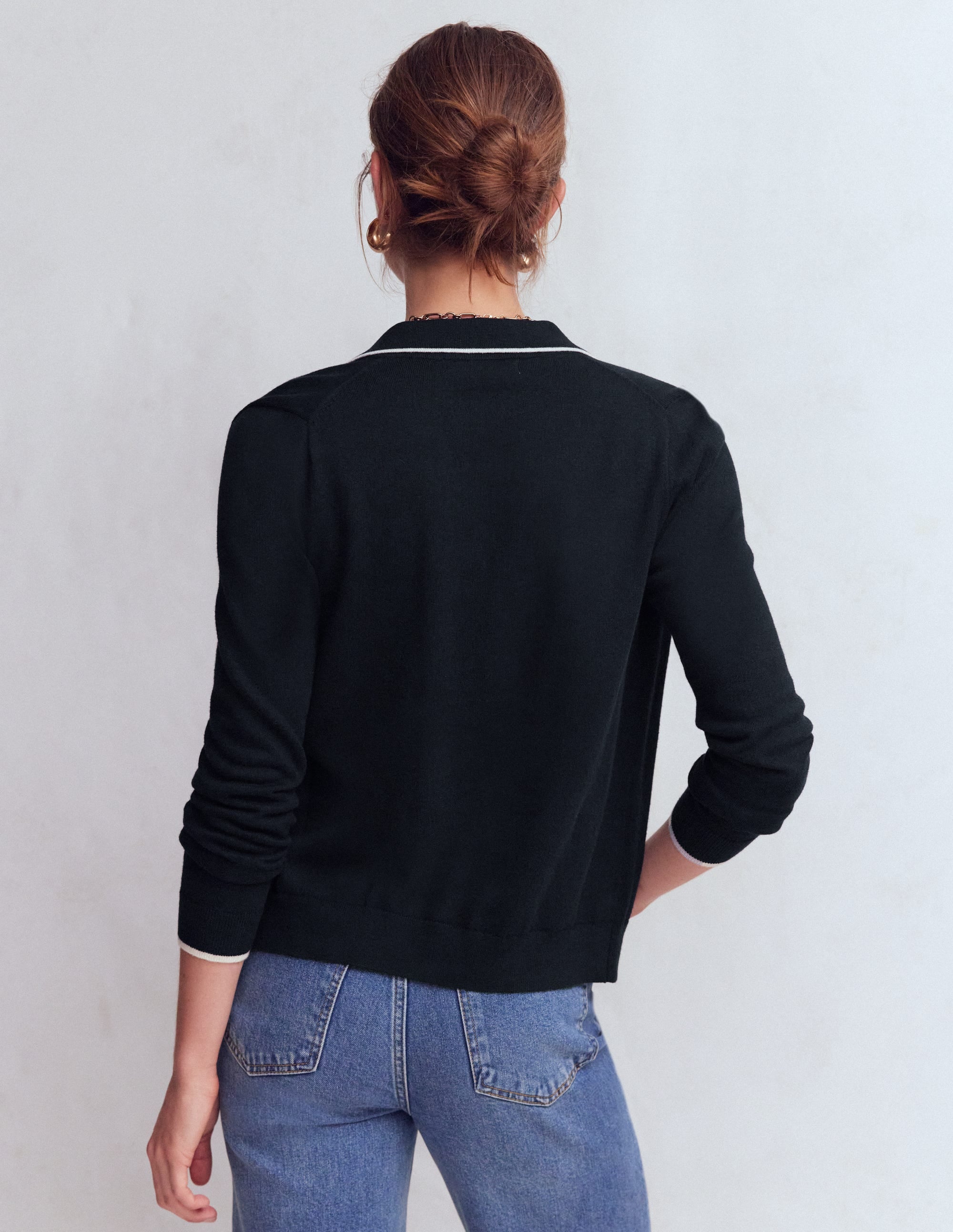 Liz Strickjacke mit Kragen-Marineblau - Image 3