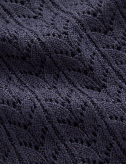 Eloise T-Shirt zum Binden mit Rüschen-Marineblau-6