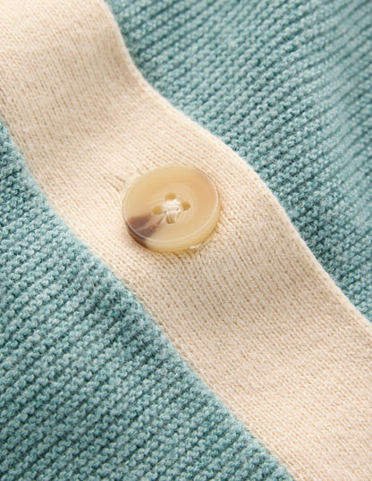 Grace Strickjacke in Blockfarben-Gedecktes Jadeblau-6