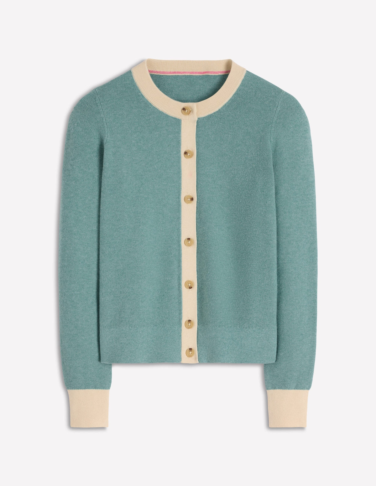 Grace Strickjacke in Blockfarben-Gedecktes Jadeblau - Image 5