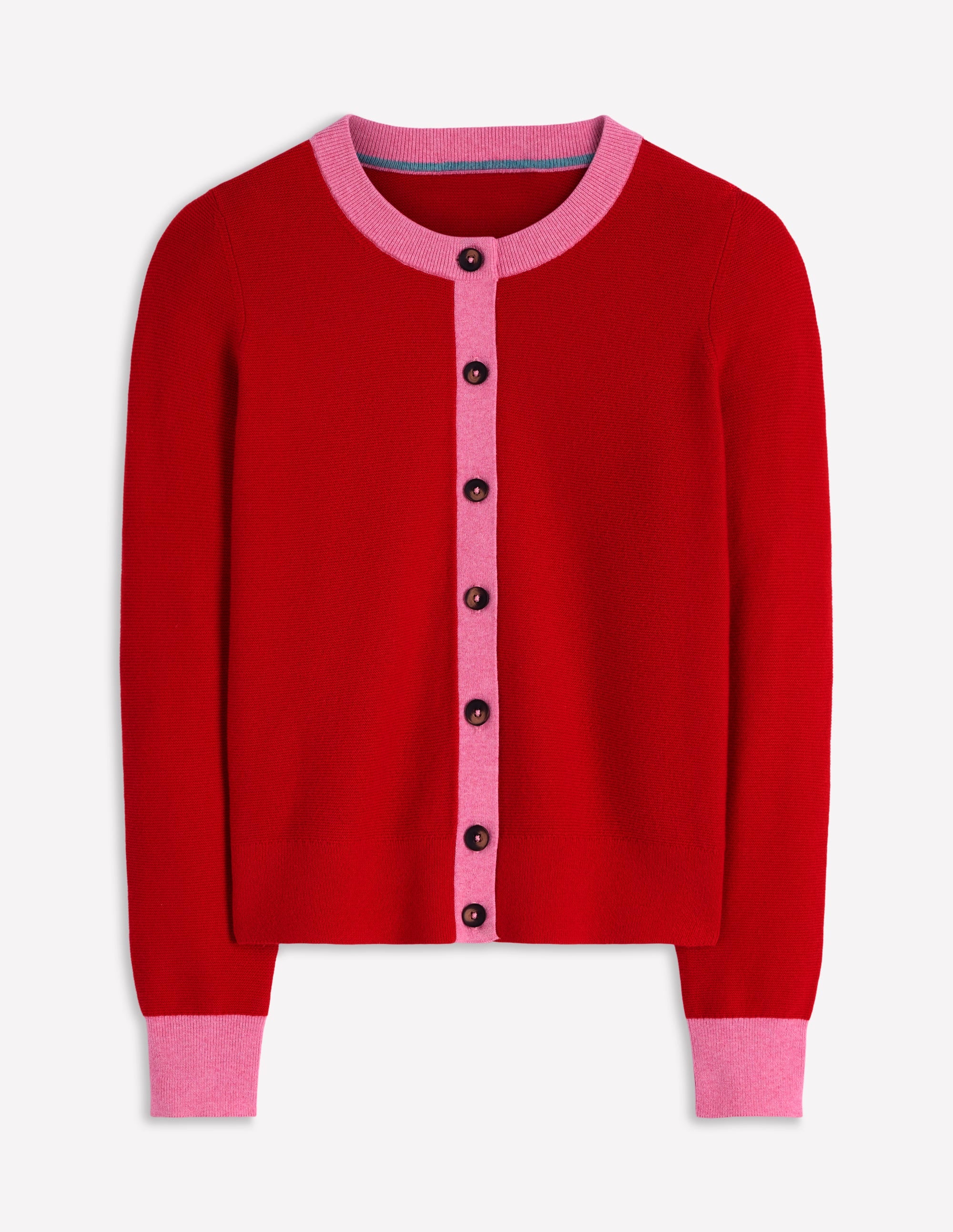 Grace Colour Block Cardigan-Bright Cherry - Image 6