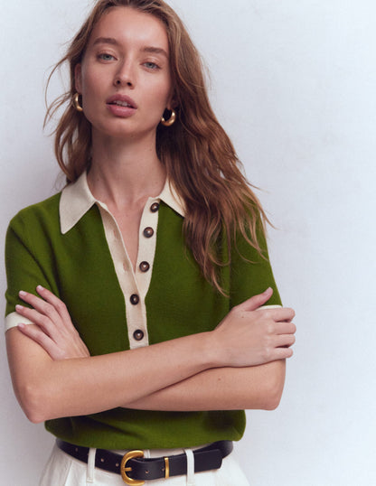 T-shirt Grace colourblock-Vert promenade-3