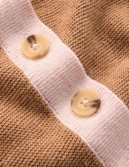 Grace T-Shirt in Blockfarben-Camel Meliert-7