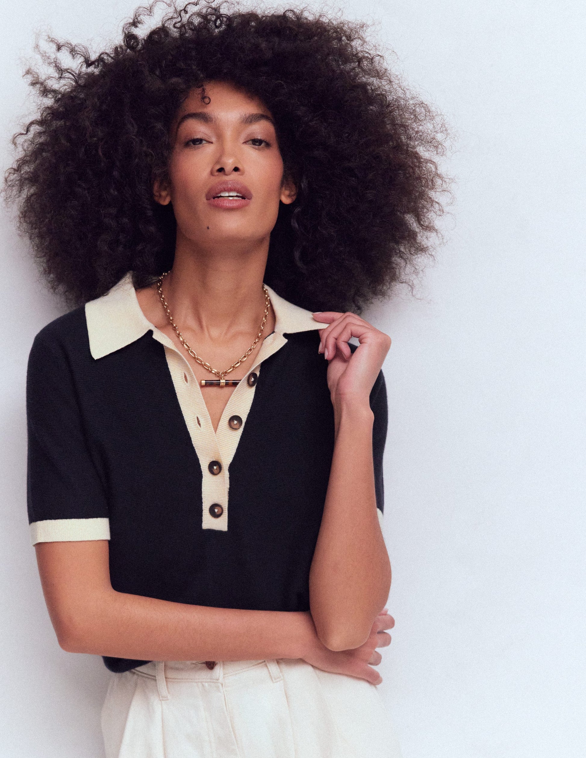 Grace T-Shirt in Blockfarben-Marineblau-1