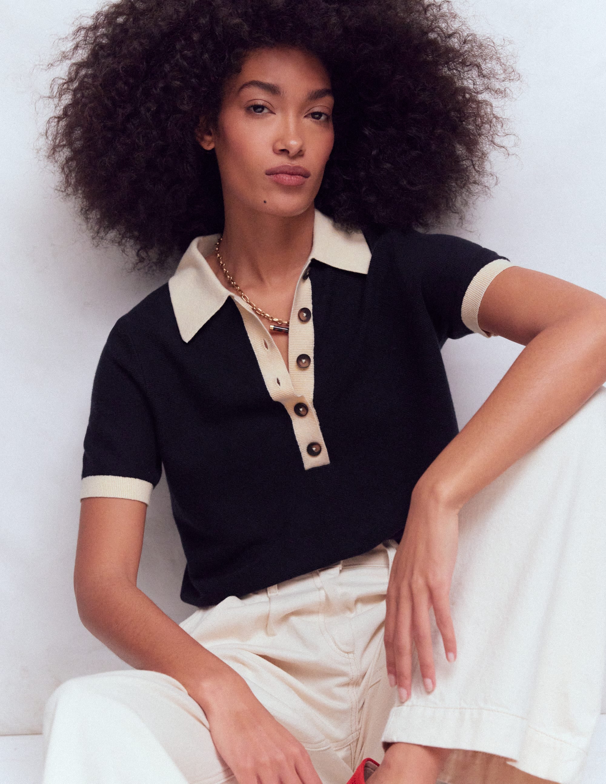 T-shirt Grace colourblock-Bleu marine - Image 4