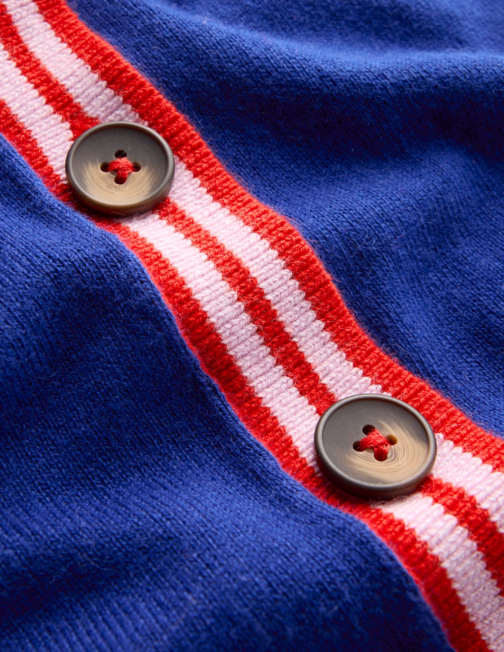 Lange Strickjacke mit V-Ausschnitt-Leuchtendes Blau-6