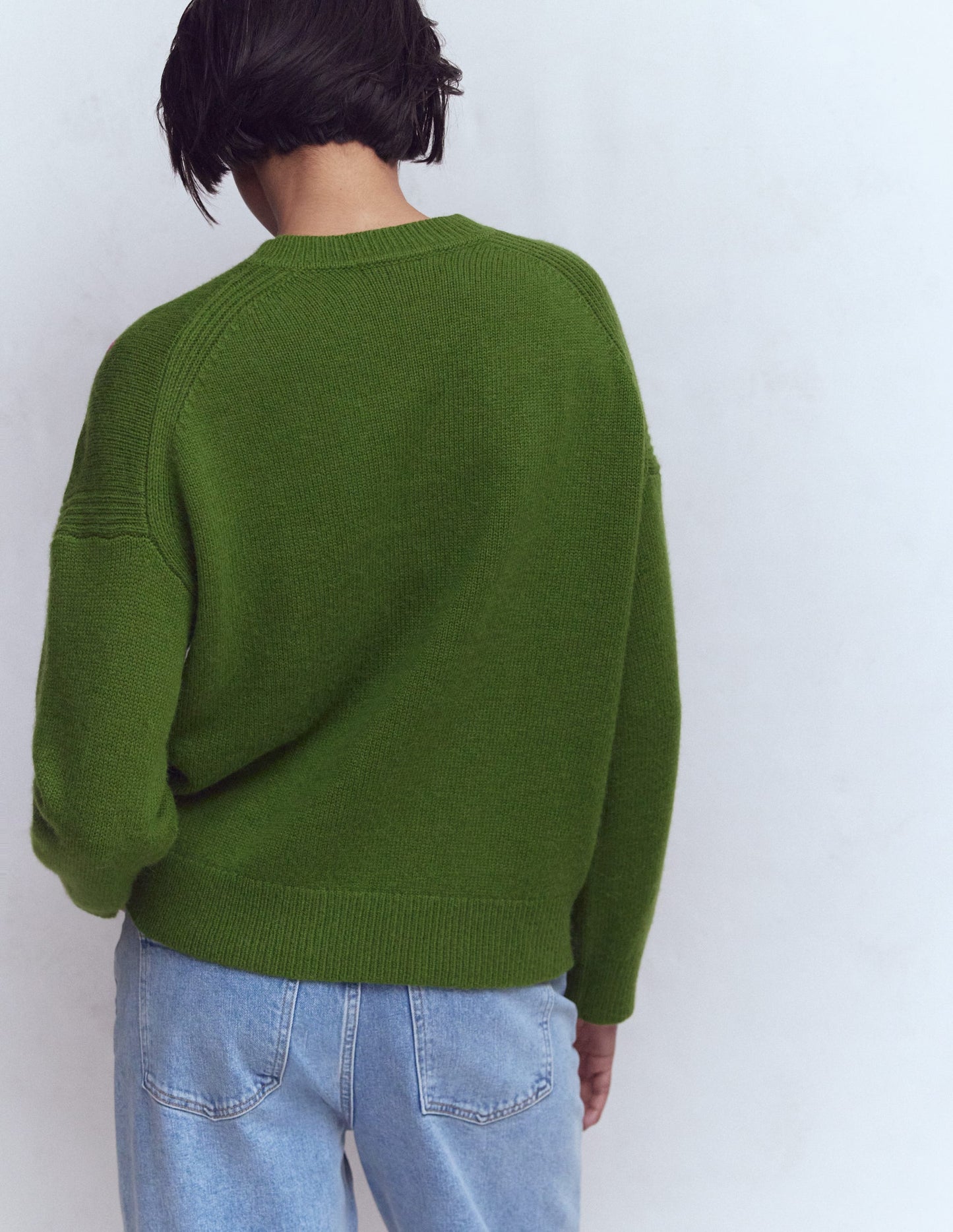 Isa Bestickter Pullover-Kräutergarten, Grün Blumen