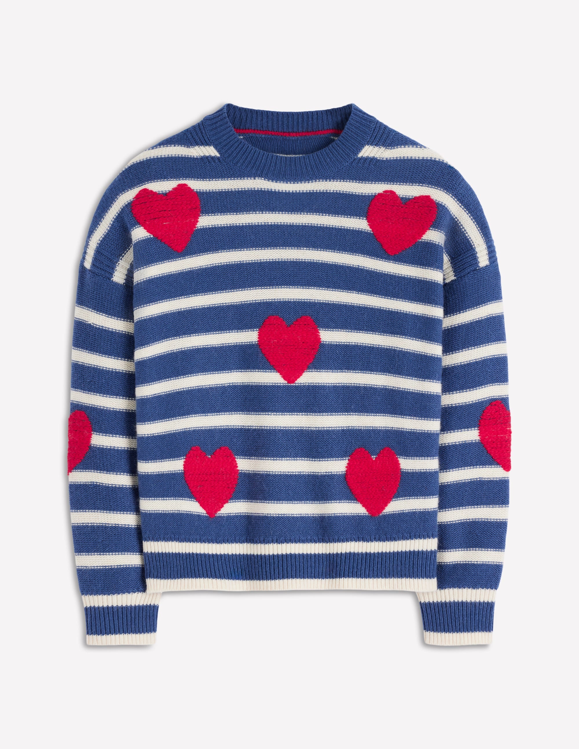 Isa Bestickter Pullover-Delftblau Herzen - Image 5