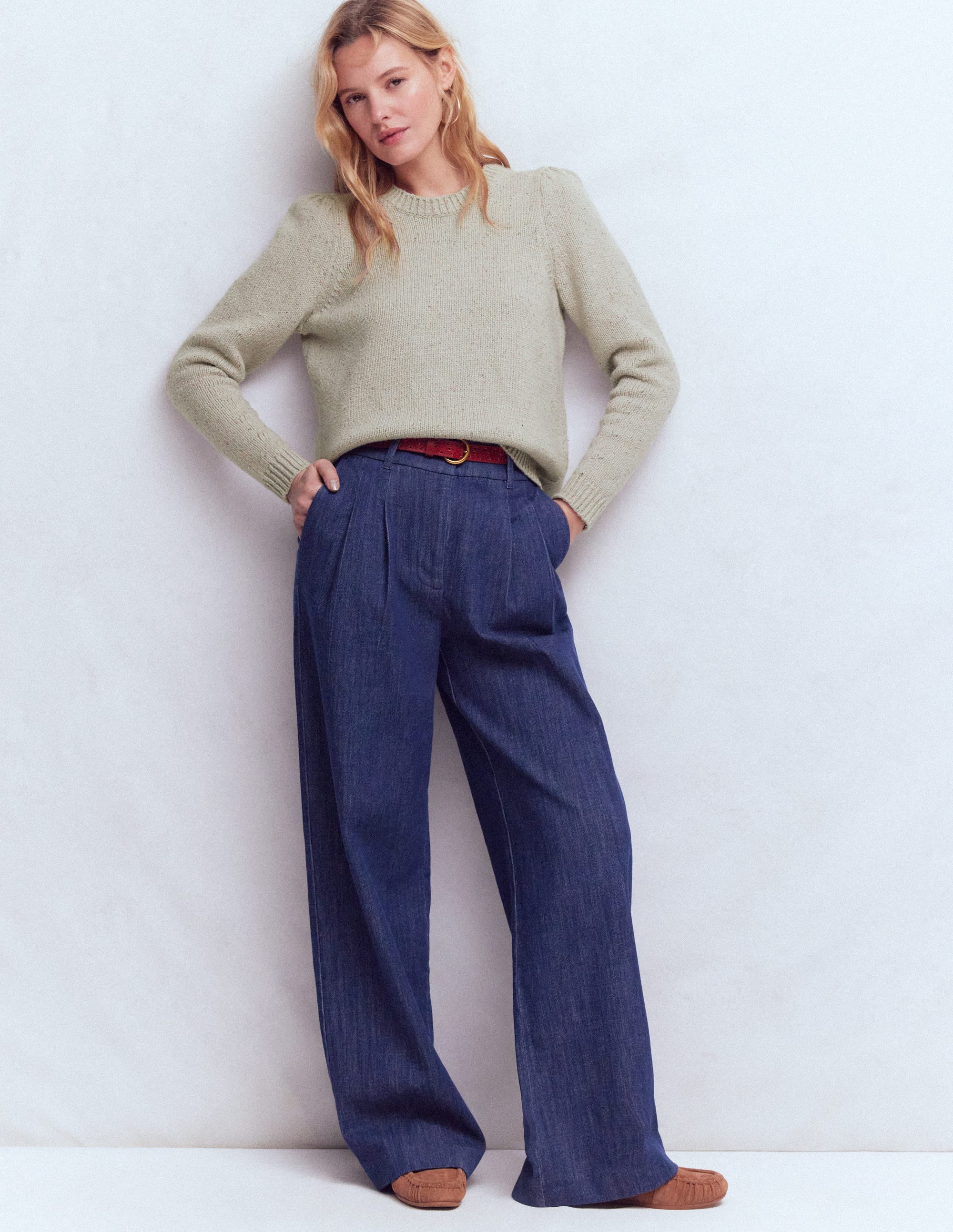 Davina Puff Sleeve Jumper-Ivory, Nep - Image 4