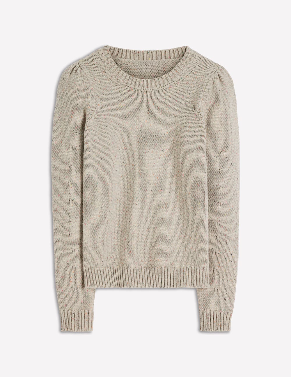 Davina Puff Sleeve Jumper-Ivory, Nep - Image 6