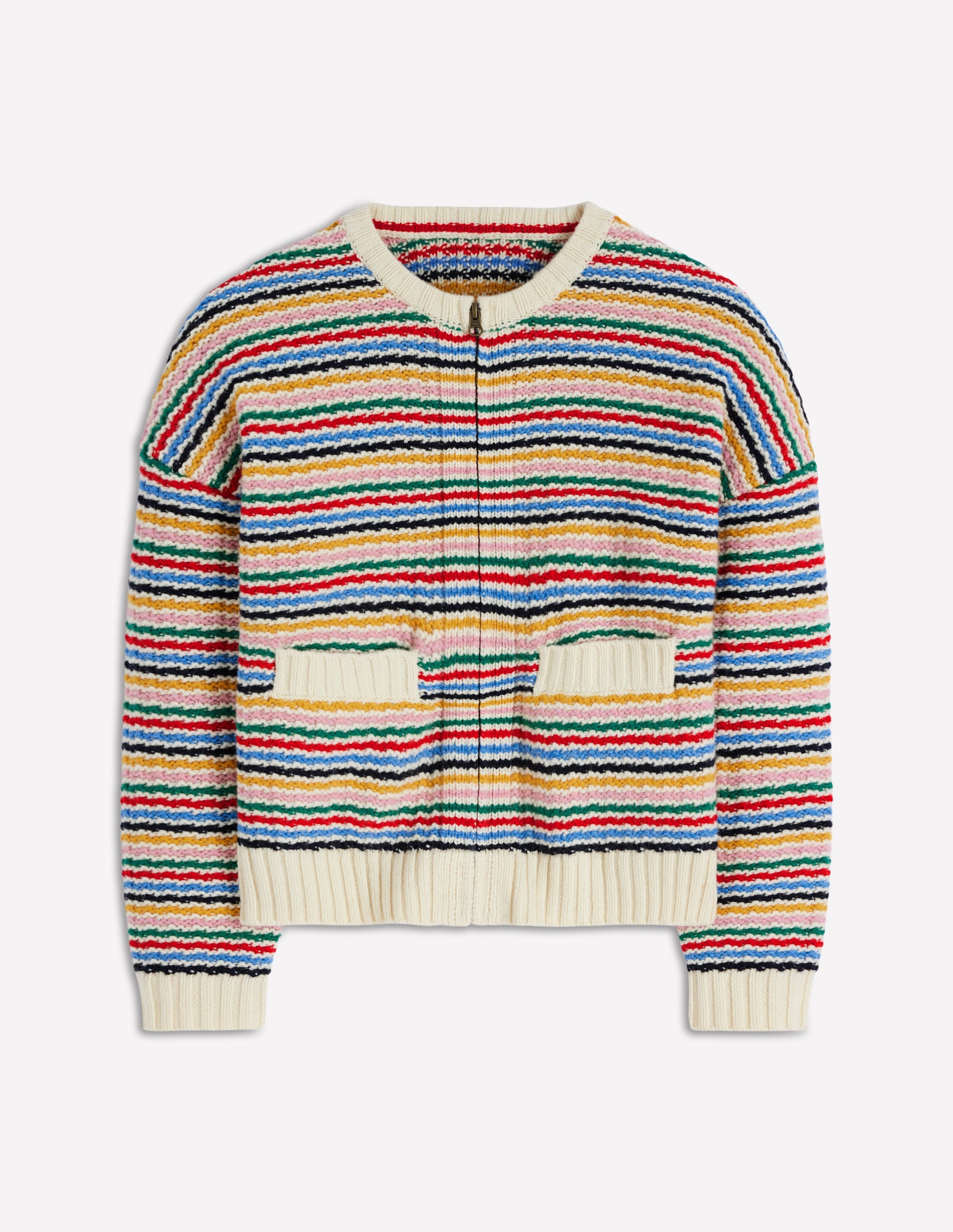 Maya Zip-up Jacket-Ivory, Rainbow - Image 7