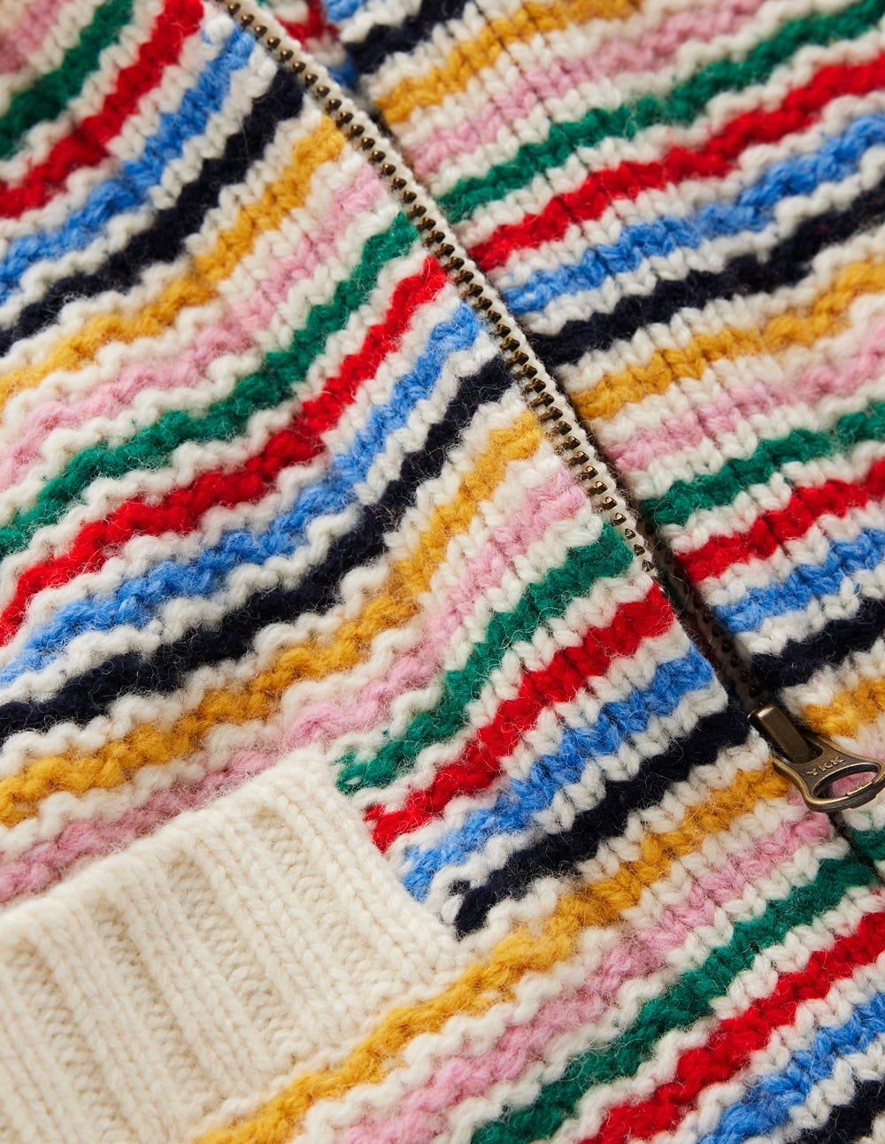 Maya Zip-up Jacket-Ivory, Rainbow - Image 8