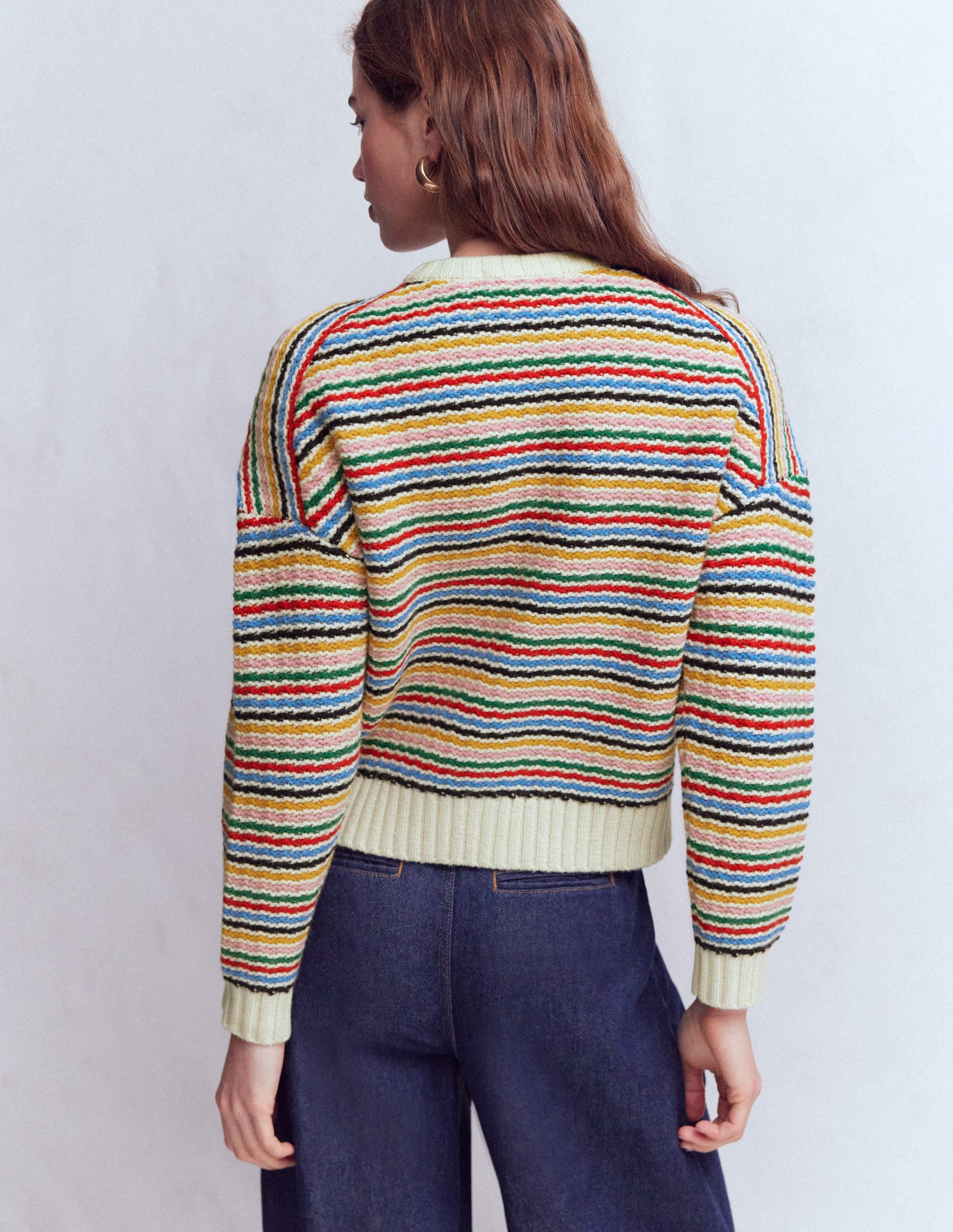 Maya Zip-up Jacket-Ivory, Rainbow - Image 3