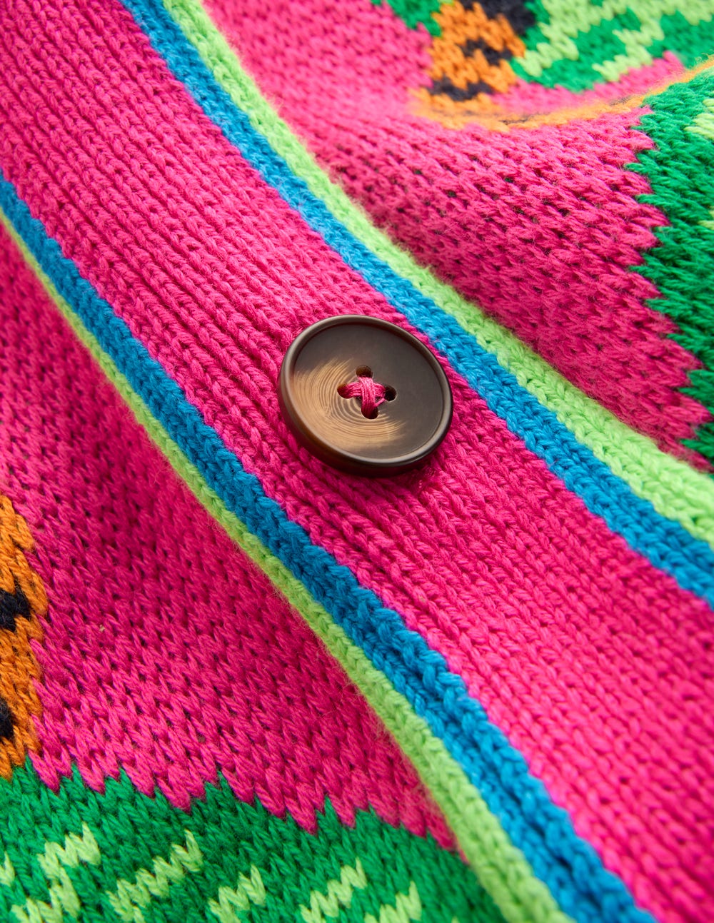 Jacquard-Strickjacke mit Gürtel-Rosa Schafgarbe Tiger